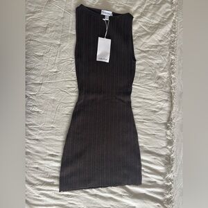 & Other Stories Ribbed Sleeveless Knit Dress - Brown